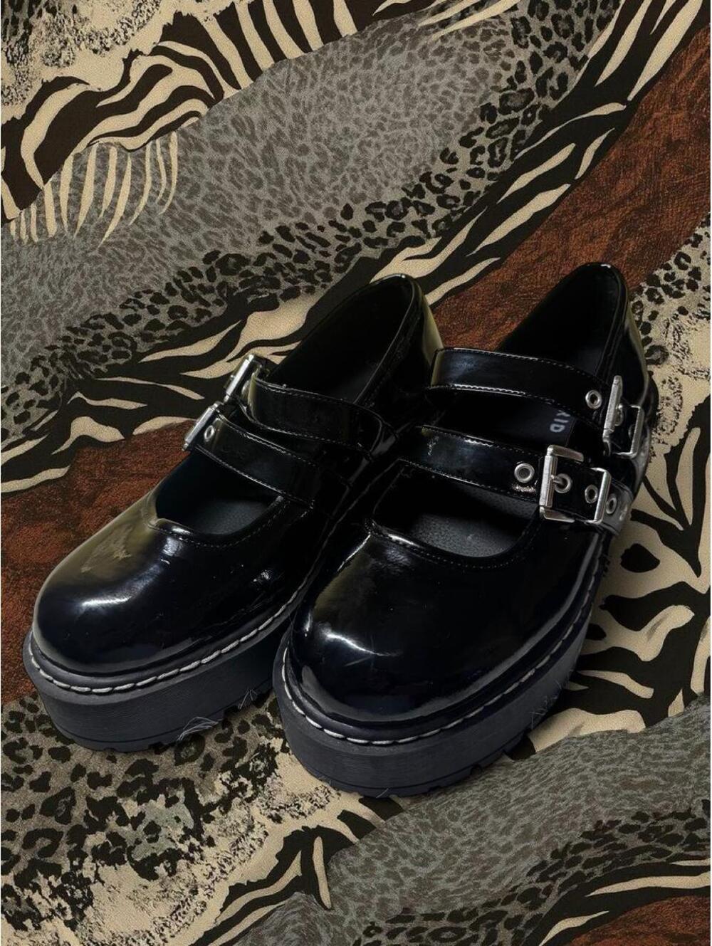Torrid Black Mary Jane platform shoes with silver buckles
